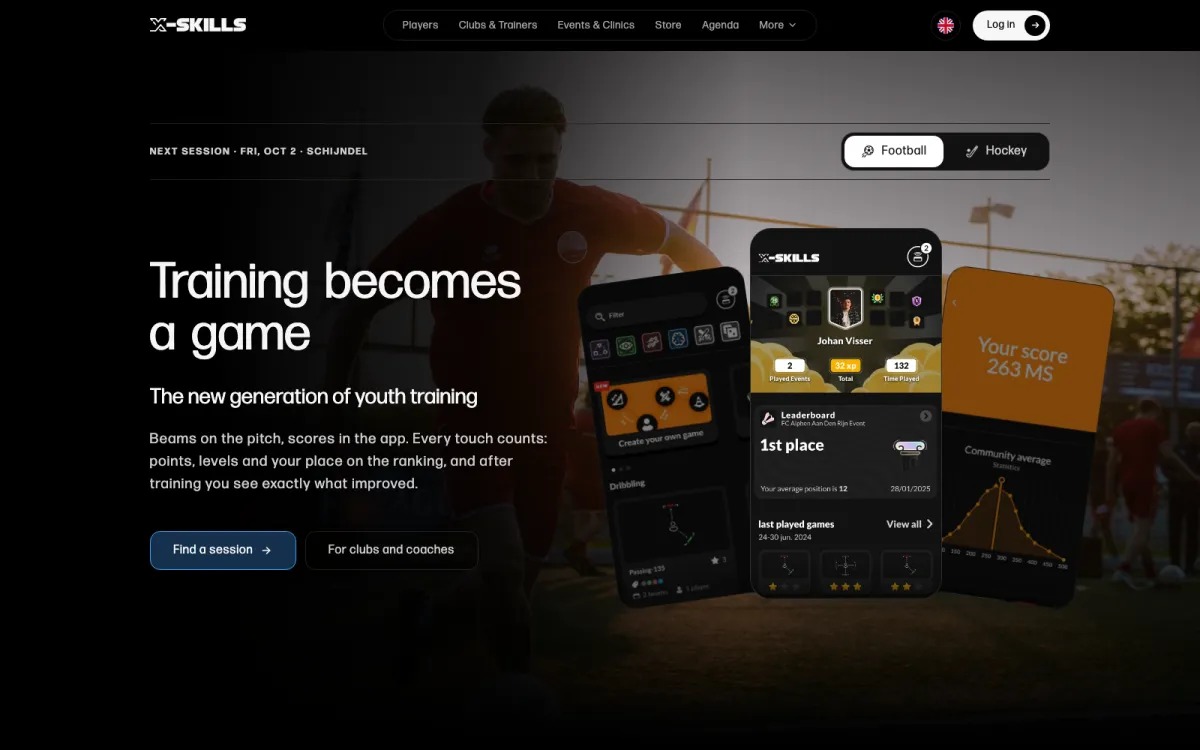 Screenshot of the X-Skills website